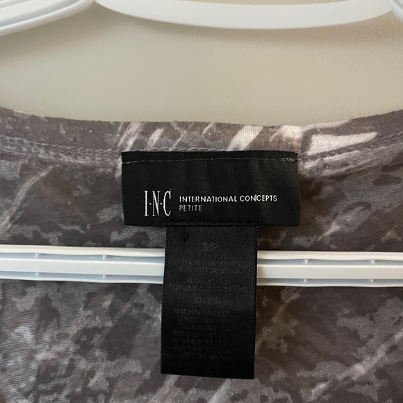 INC International Concepts Gray Tie-Dye Women's Top with Rhinestones Small - Picture 2 of 2